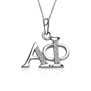 Alpha Phi Necklace, Horizontal Design, Sterling Silver (AP-P005)