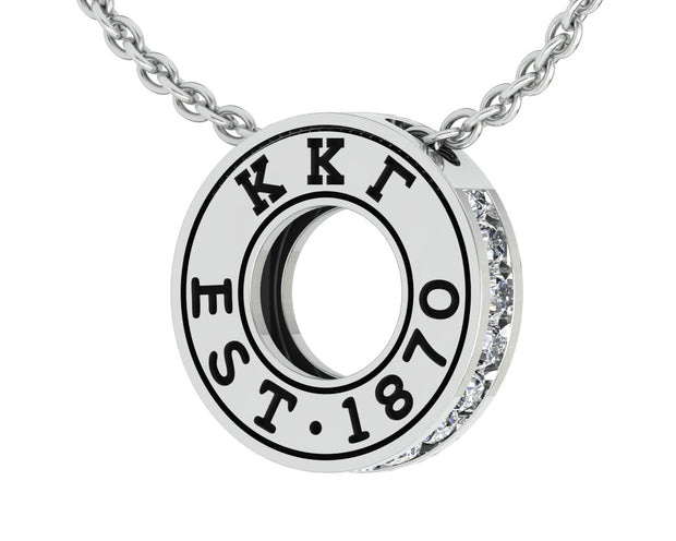 Kappa Kappa Gamma Necklace - Eternity Love Design, Sterling Silver (P016)