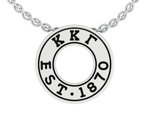 Kappa Kappa Gamma Necklace - Eternity Love Design, Sterling Silver (P016)