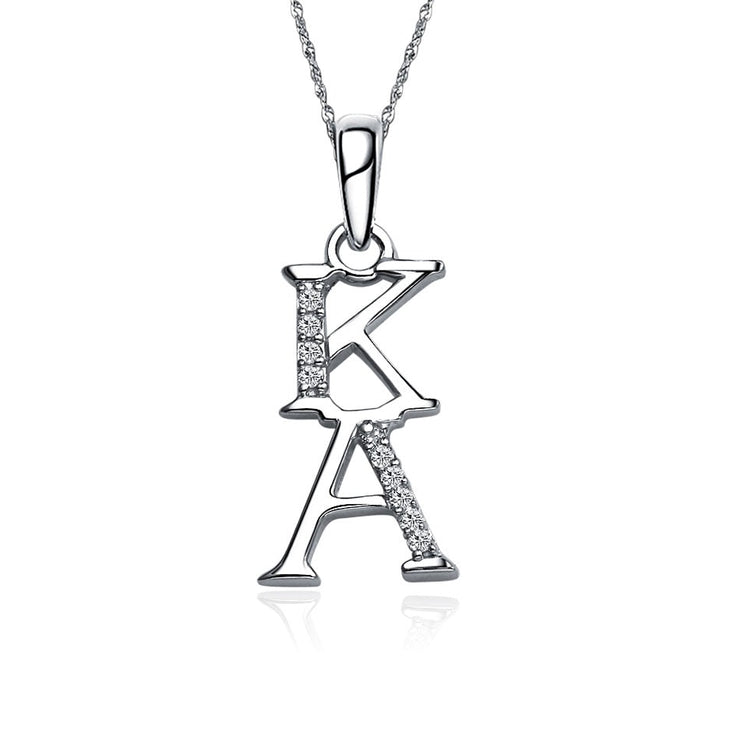 Kappa Alpha Lavalier for Sweetheart - Sterling Silver; with 18" Silver Chain (KAO-P004)