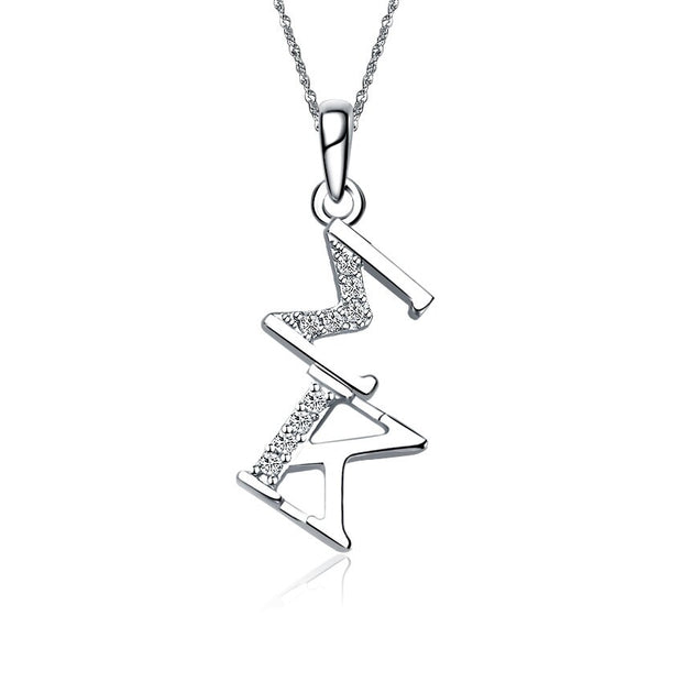 Sigma Kappa Lavalier - Diagonal Design, Sterling Silver (SK-P002)
