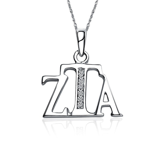Zeta Tau Alpha Necklace - Sterling Silver (P003)