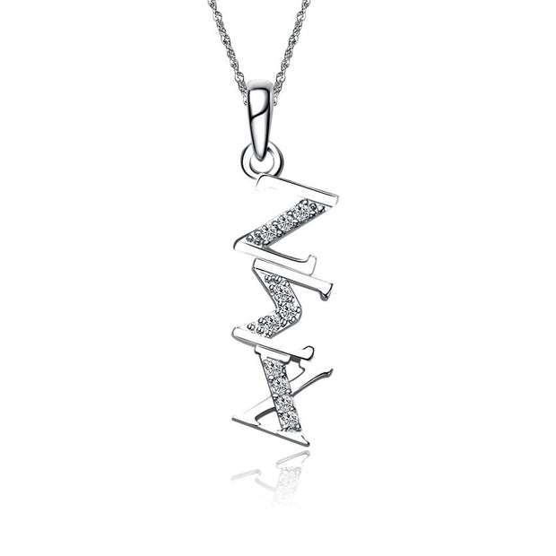 Zeta Sigma Chi Lavalier - Diagonal Design Sterling Silver (P002)