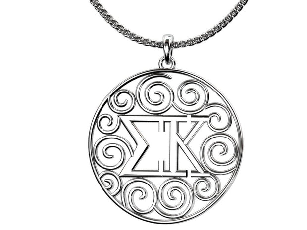 Sigma Kappa Lavalier - Cut out design, sterling silver (SK-P011)