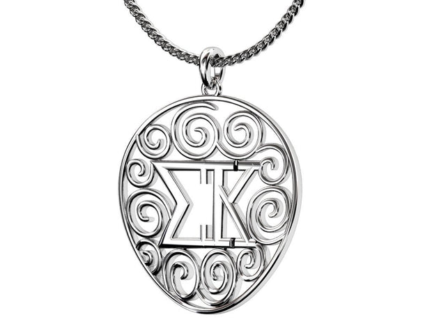 Sigma Kappa Lavalier - Cut out design, sterling silver (SK-P011)