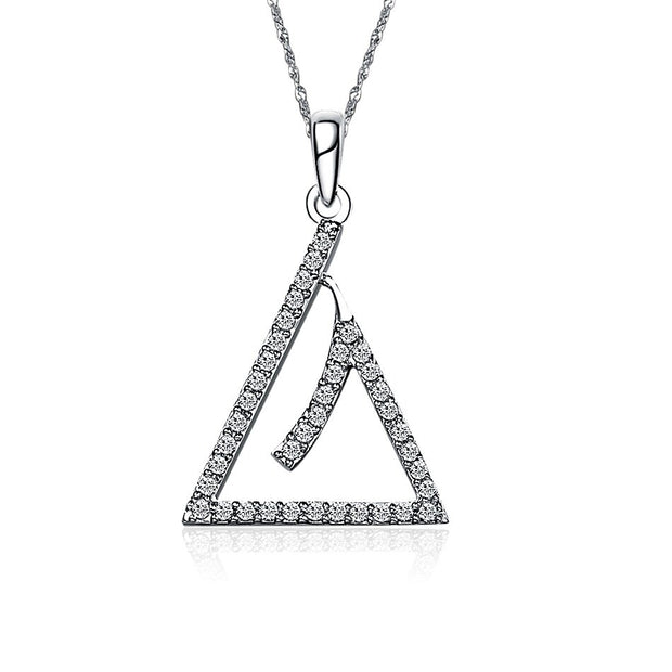 Phi Sigma Sigma Triangle Silver Lavalier (M020)
