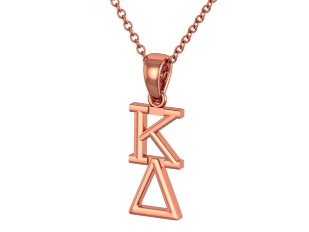 Kappa Delta Necklace Sterling Silver with Rose Gold Plating / KD Necklace / KD Lavalier / Big Little Gift / Sorority Jewelry /KD Gifts