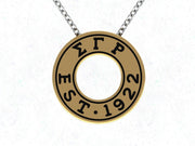 Sigma Gamma Rho Necklace - Eternity Love Design Sterling Silver with White Crystal