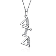 Delta Tau Delta Lavalier for Sweetheart - Sterling Silver; with 18" Silver Chain (DTD-P002)