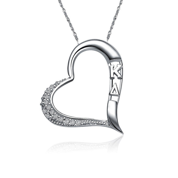 Kappa Delta Lavalier - Embedded Heart Design Sterling Silver (KD-P004)