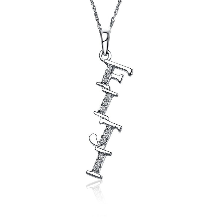 Phi Gamma Delta Fiji  Lavalier for Sweetheart - Sterling Silver; with 18" Silver Chain (FIJI-P002)
