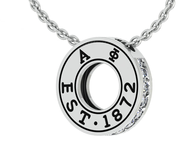 Alpha Phi Necklace, Eternity Love Design, Sterling Silver (P015)