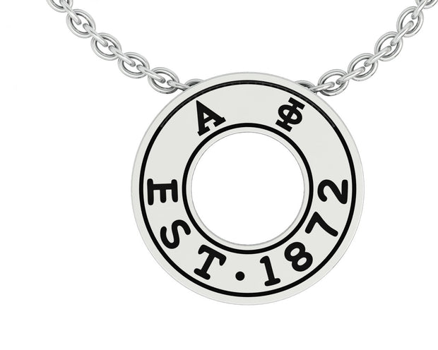 Alpha Phi Necklace, Eternity Love Design, Sterling Silver (P015)