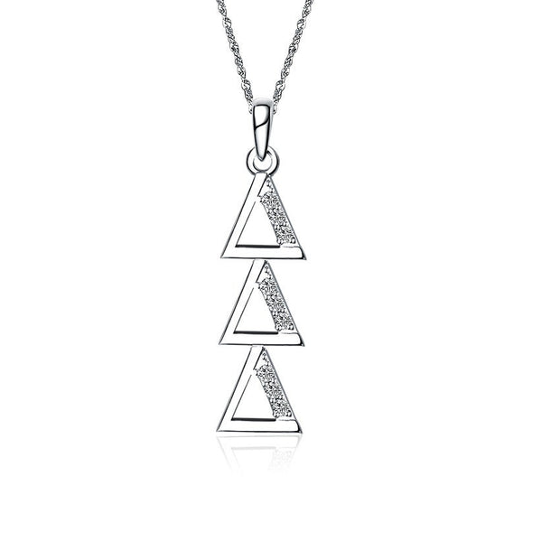 Delta Delta Delta Necklace - Sterling Silver (P001)