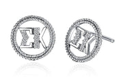 Sigma Kappa Earring - Circular Design Sterling Silver (SK-E002)
