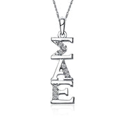 Sigma Alpha Epsilon Lavalier for Sweetheart - Sterling Silver; with 18" Silver Chain (SAE-P001)