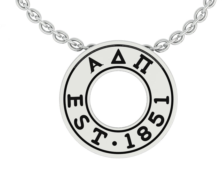 Alpha Delta Pi Necklace, Eternity Love Design, Sterling Silver (ADP-P007)