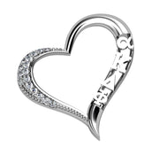 Alpha Kappa Delta Phi Lavalier - Embedded Heart Design, Sterling Silver  (AKDP-P004)