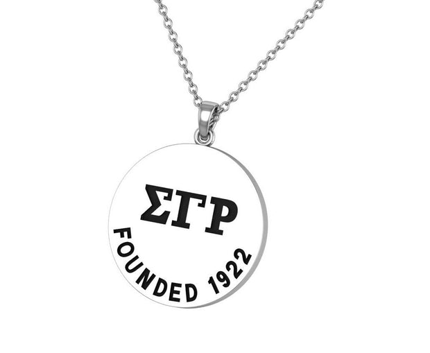 Sigma Gamma Rho Medallion Necklace - Sterling Silver (SGR-P002)
