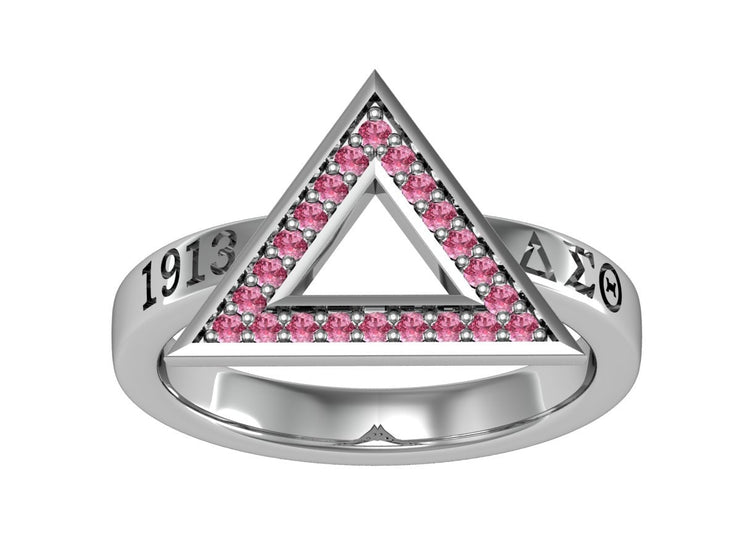 Delta Sigma Theta Sterling Silver Triangle Ring - R003