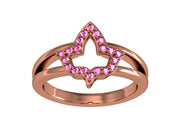 Ivy Leaf Design Sterling Silver ring with Rose Gold Plated (R004)