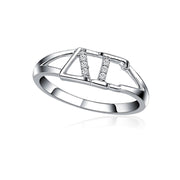 Delta Gamma Ring, Horizontal Design, Sterling Silver (DG-R001)