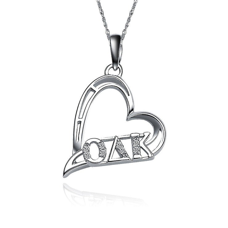 Omicron Delta Kappa Lavalier - Heart Shape Design, Sterling Silver (ODK-P003)