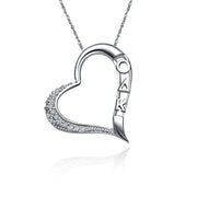 Omicron Delta Kappa Necklace - Embedded Heart Design, Sterling Silver (ODK-P004)
