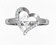 Kappa Delta Ring - Heart Design, Sterling Silver (KD-R002)