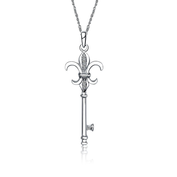 Kappa Kappa Gamma Lavalier - Key Design, Sterling Silver(M018)
