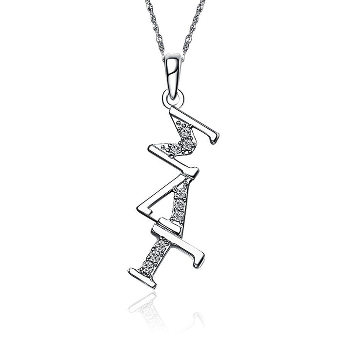 Sigma Lambda Gamma Necklace - Diagonal Design, Sterling Silver (SLG-P002)