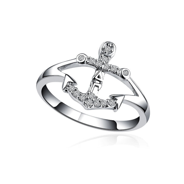 Delta Gamma Anchor Ring, Sterling Silver (R003)