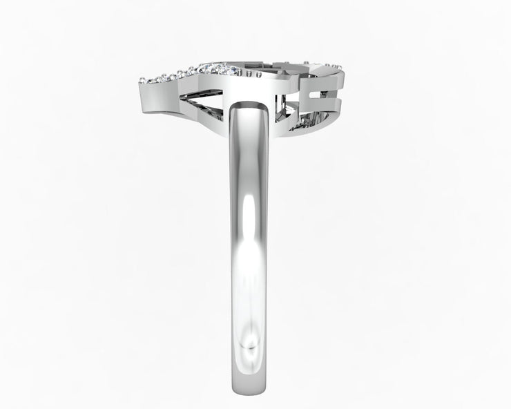 Delta Gamma Ring - Heart Design Sterling Silver (DG-R004)
