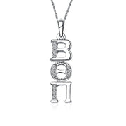 Beta Theta Pi Lavalier for Sweetheart - Sterling Silver; with 18" Silver Chain (BTP-P001)