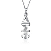 Delta Sigma Phi Lavalier for Sweetheart with 18" Silver Chain, Sterling Silver (DSP-P001)