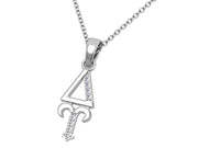 Delta Upsilon Lavalier for Sweetheart - Sterling Silver; with 18" Silver Chain (DU-P002)