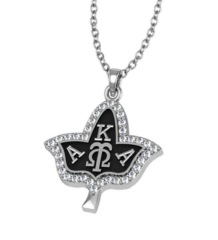 Alpha Kappa Alpha Ivy Leaf Silver Necklace (P009)