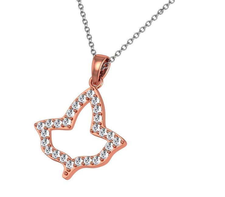 Alpha Kappa Alpha Ivy Leaf Outline Rose Gold Necklace (P015)