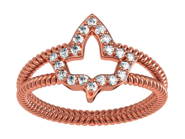 Alpha Kappa Alpha Silver Ring with Rope design Ring Rose Gold (R009)